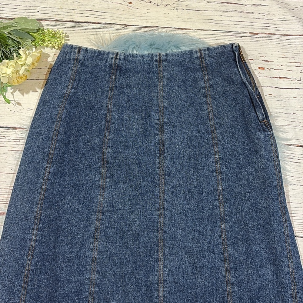 Vintage Harve Benard Denim Paneled Western Mini Skirt - Picture 7 of 7